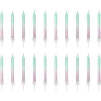 Svíčky na dort Ombre 6 cm, 20 ks – PartyDeco