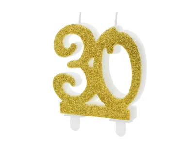 Svíčka na dort číslice 30, výška 7,5 cm – PartyDeco