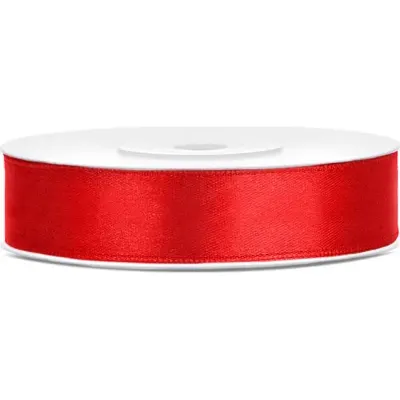 Červená ozdobná stuha 12 mm × 25 m – PartyDeco