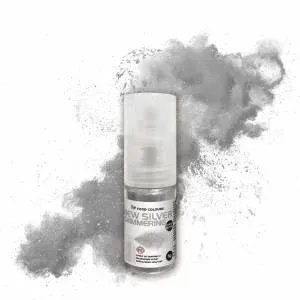 Třpytky v rozprašovači stříbrné New Silver Shimmering 5 g – Food Colours