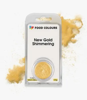 Jedlá prachová perleťová barva New Gold Shimmering 2,5 g – Food Colours