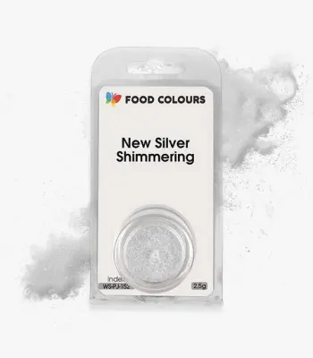 Prachová perleťová barva stříbrná New Silver 2,5 g – Food Colours
