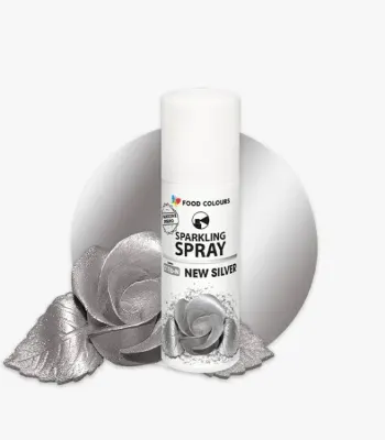 Stříbrná barva ve spreji New Silver 50 ml – Food Colours
