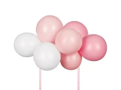 Zápich do dortu s balónky růžový 29 cm – PartyDeco