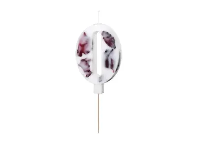 Narozeninová svíčka číslo 0 s okvětními lístky 8 cm – PartyDeco