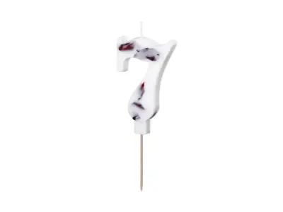 Narozeninová svíčka číslo 7 s okvětními lístky 8 cm – PartyDeco