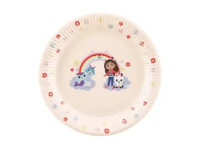 Papírové talíře Gábinin kouzelný domek 23 cm (6 ks) – Party Deco