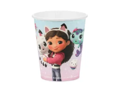 Papírové kelímky Gábinin kouzelný domek ve filmu 250 ml, 6 ks – Party Deco