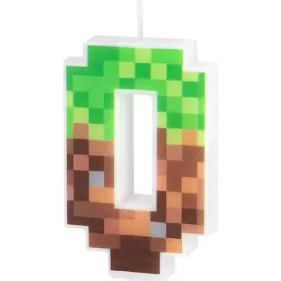 Dortová svíčka Minecraft číslo 0, 7 cm – Party Pal