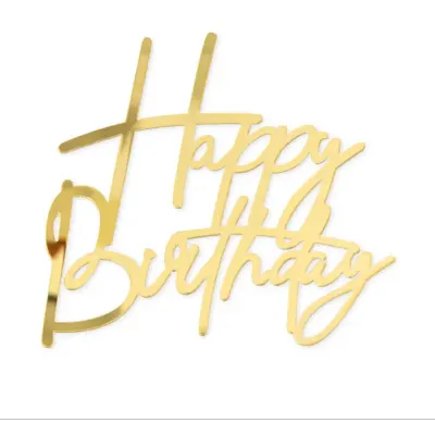 Zápich Happy Birthday zlatý 12,5 × 12 cm – Party Pal