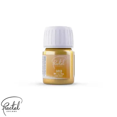 Tekutá metalická barva s perletí Gold 30 ml – Fractal