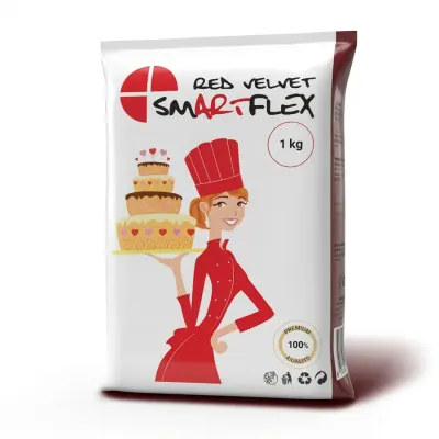 Potahovací dortová hmota Smartflex Velvet červená vanilka 1 kg – 4-MIX KFT