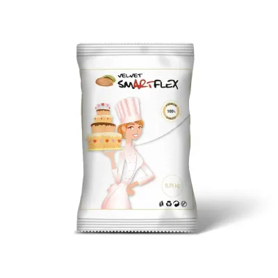 Potahovací a modelovací hmota bílá mandlová 250 g – Smartflex
