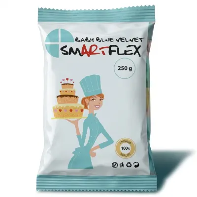 Potahovací hmota bleděmodrá vanilková 250 g – Smartflex
