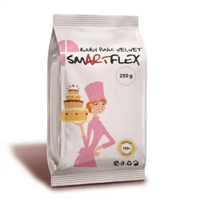 Potahovací hmota Smartflex Velvet růžová vanilková 250 g – 4-MIX KFT