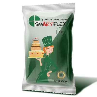 Potahovací a modelovací hmota zelená s vanilkovou příchutí 1 kg – Smartflex