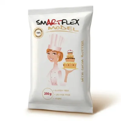 Modelovací hmota s kakaovým máslem bílá 250 g – Smartflex
