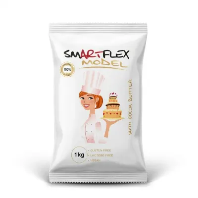 Modelovací hmota s kakaovým máslem bílá 1 kg – Smartflex