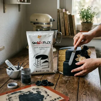Fondán na dort měkký vanilkový, černý 1 kg – 4-Mix Maďarsko