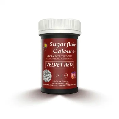 Gelová barva sytě červená Velvet Red 25 g – Sugarflair