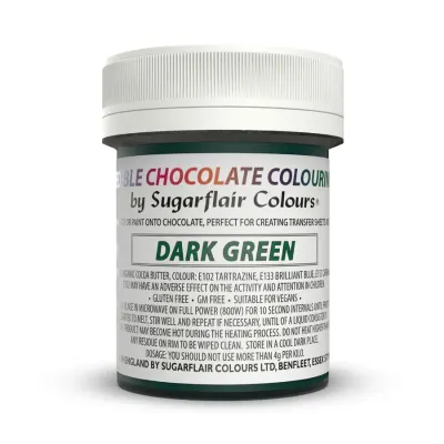 Barvené kakaové máslo tmavě zelené 35 g – Sugarflair