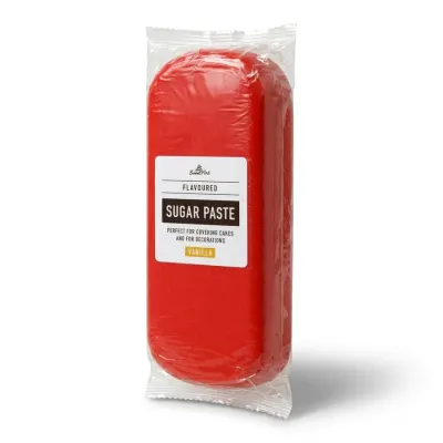 Potahovací fondán na dort červený vanilkový 1 kg – SweetArt