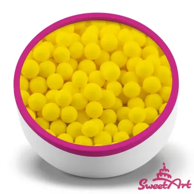 Cukrové perly žluté 5 mm 80 g – SweetArt