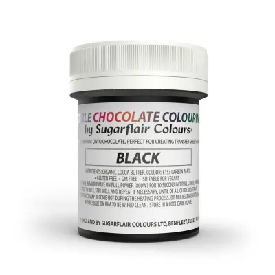 Barvené kakaové máslo černá 35 g – Sugarflair