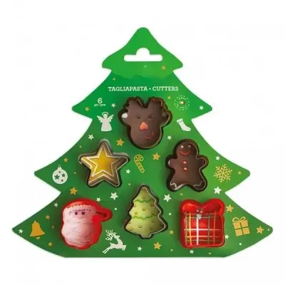 Sada vánočních plastových vykrajovátek, 3,5–4,4 cm (6 ks)