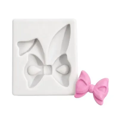 Silikonová forma Uši zajíce s mašlí 4,8 × 4 cm – Cesil