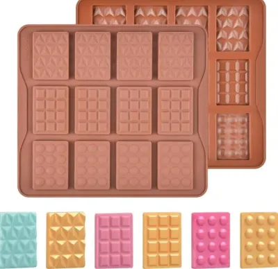 Silikonová forma na mini tabulky čokolády (na 12 ks) 5 x 3,7 cm