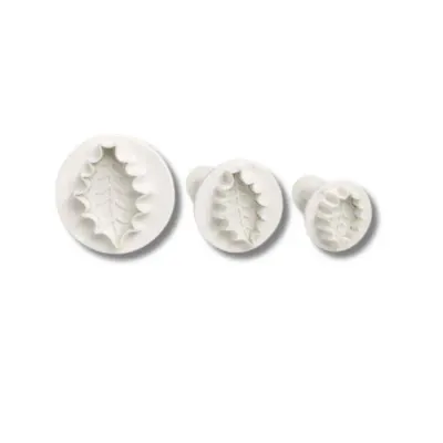 Plastové vypichovače Listy cesmíny, 2–4 cm (3 ks)