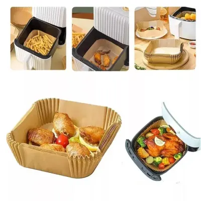 Pečicí papír do horkovzdušné fritézy čtvercový 20 cm, 100 ks
