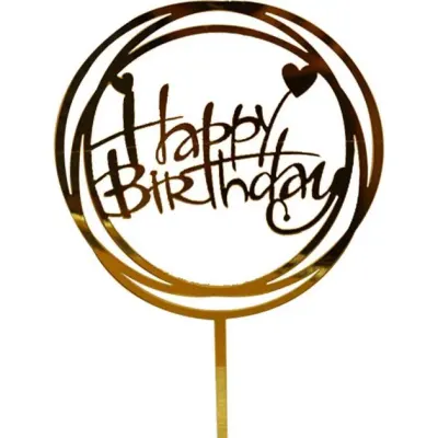 Zápich do dortu Happy Birthday v kruhu 10 cm – Cakesicq