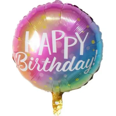 Fóliový balónek kulatý Happy Birthday 46 cm – Cakesicq