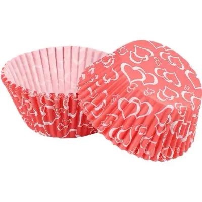 Košíčky na muffiny se srdíčky 50 × 30 mm 50 ks – Cakesicq