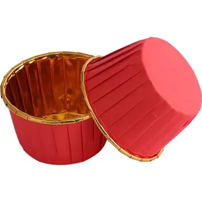 Košíčky na muffiny červené s pevným okrajem 50 × 39 mm, 100 ks – Cakesicq