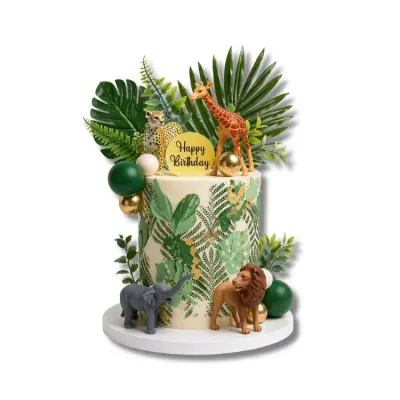 Zápich do dortu Happy Birthday safari zvířata a koule (27 ks)