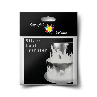 Jedlý plátek stříbra na dort transferový 8 x 8 cm – Sugarflair