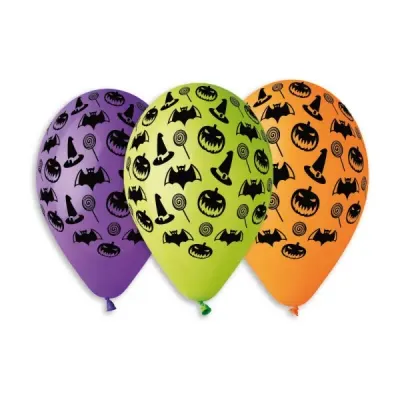 Latexový balonek s potiskem Halloween 30 cm, 5 ks – Gemar Balloons