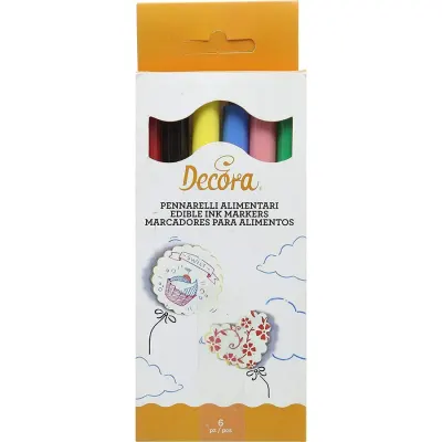 Jedlé fixy barevné 6 ks – Decora