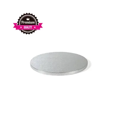 Kruhová stříbrná podložka pod dort 26 cm, síla 1,2 cm – Decora