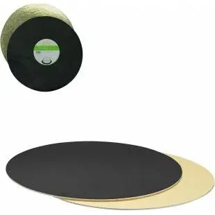 Podložka pod dort oboustranná černo-zlatá 24 cm 3 mm – Decora