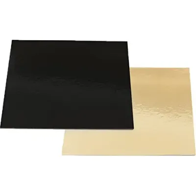 Podložka pod dort čtvercová zlato-černá 32 × 32 cm – Decora