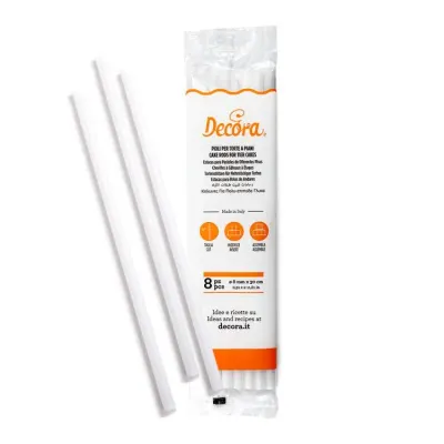 Plastové výztuhy do dortu 8 ks, průměr 8 mm, délka 30 cm – Decora