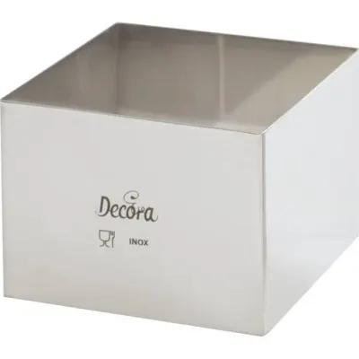 Dortový ráfek nerezový čtverec 15x15x6 cm – Decora