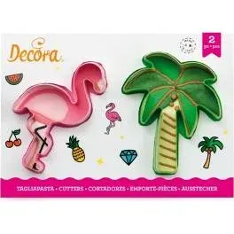 Vykrajovátka plameňák a palma plastová, set 2 ks – Decora
