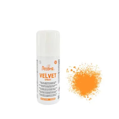 Sametový sprej na dezerty oranžový 100 ml – Decora