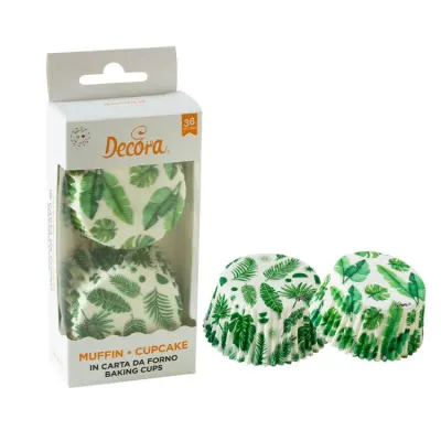 Košíčky na muffiny Tropické listy 5 × 3,2 cm, 36 ks – Decora