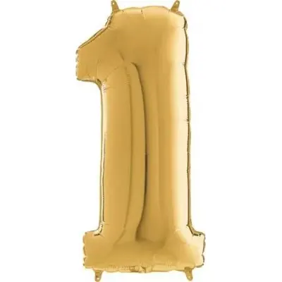 Nafukovací balónek číslo 1 zlatý 66 cm – Grabo
